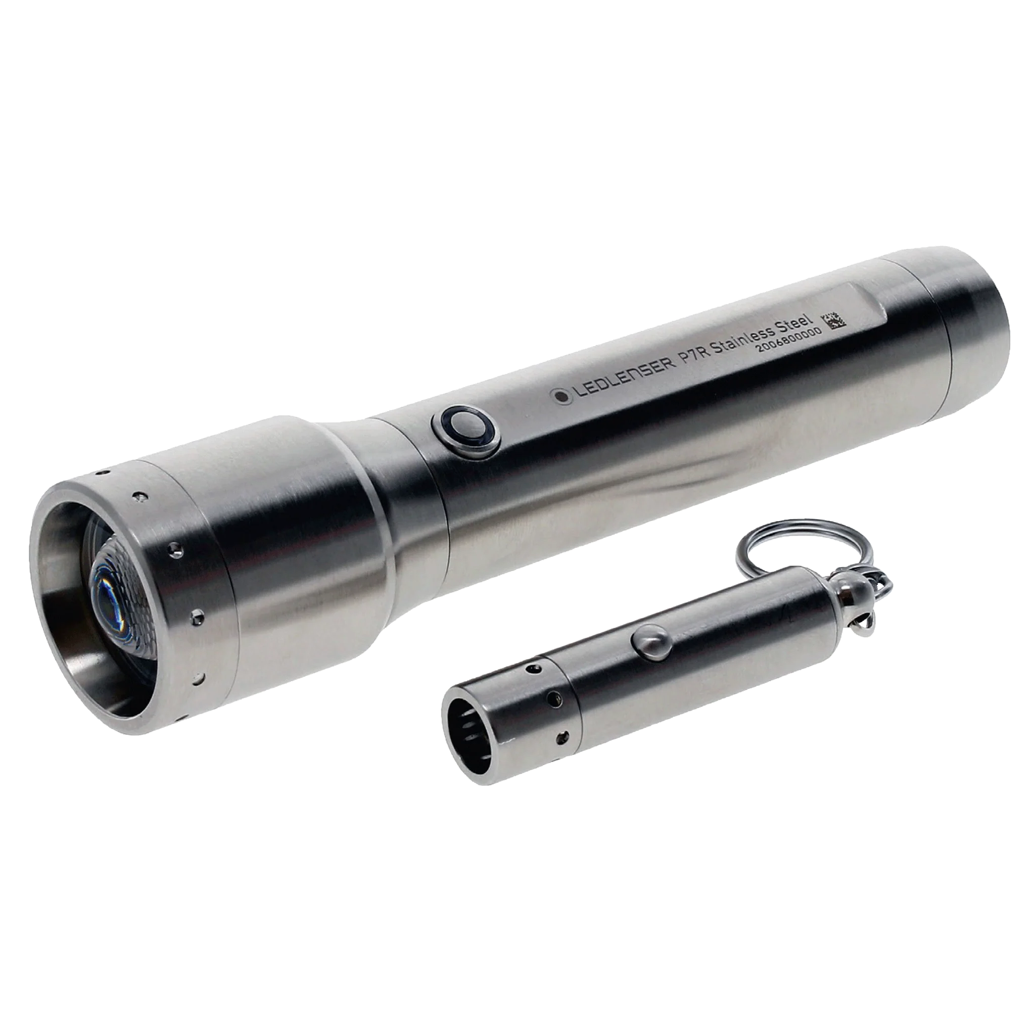 P7R Core Rechargeable Torch & V8 Keychain Light - Limited Stainless Steel Edition